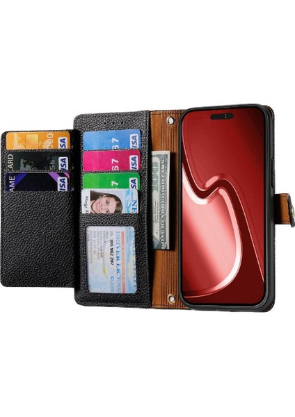Iphone 16 Için Kılıf Pro Max Deri Kılıf Aşk Fermuar Cüzdan Kordon (Yurt Dışından)