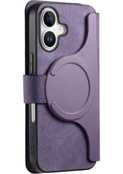 Iphone 16 Için Flip Case Artı Kart Standı Cüzdan Mıknatıs Koruyucu Malzeme (Yurt Dışından)