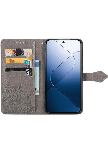 Xiaomi 14T Deri Kılıf Için Flip Case Zarif Desen Basit Iş (Yurt Dışından) modelleri