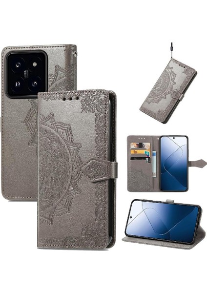 Xiaomi 14T Deri Kılıf Için Flip Case Zarif Desen Basit Iş (Yurt Dışından) fırsatları