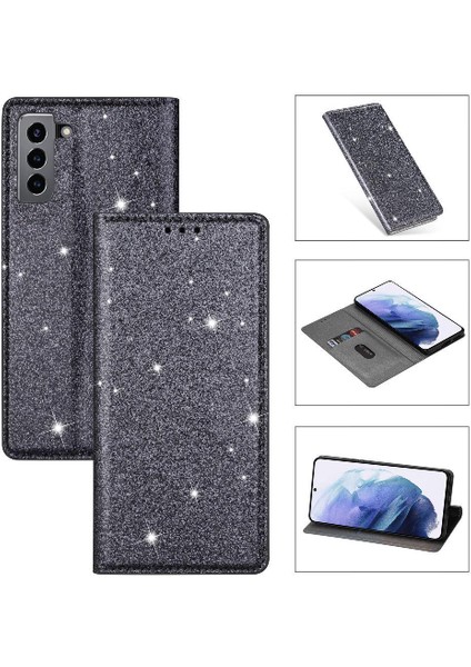 Samsung Galaxy S22 5g Için Glitter Flip Case Pu Deri Kart Tutucu Flip (Yurt Dışından)