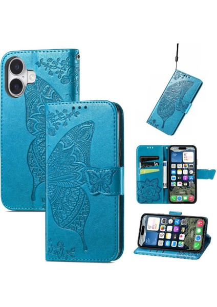 Iphone 16 Için Kılıf Artı Iş Kelebek Cüzdan Çok Renkli Kanat (Yurt Dışından)