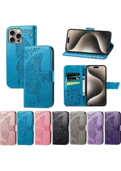 Iphone 16 Için Kılıf Pro Max Kelebek Cüzdan Iş Kanat Çok Renkli (Yurt Dışından)