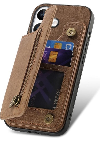 Iphone 16 Için Kılıf Katlanabilir Arka Kapak Standı Fonksiyonu Vintage Fermuar (Yurt Dışından) modelleri