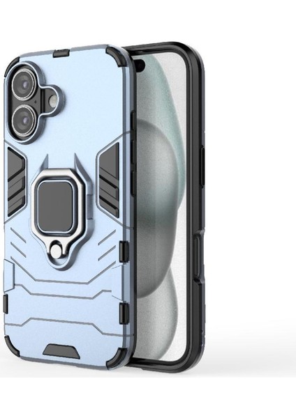 Halka Araba Montaj Kickstand Durumda IPhone 16 Için Askeri Sınıf Koruma Halkası (Yurt Dışından)