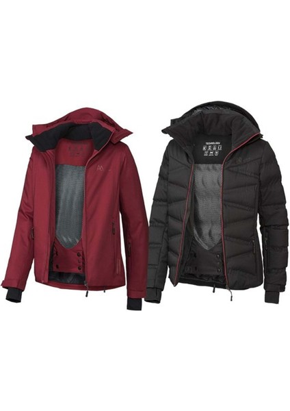 Pro Kadın Kayak Ceketi Bordo-38