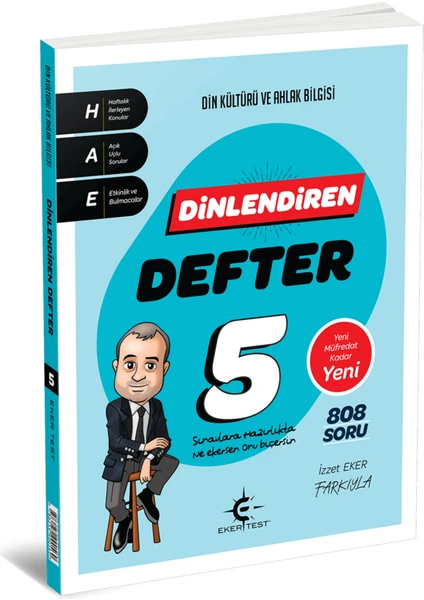 Eker Test Yayınları 5. Sınıf Din Kültürü ve Ahlak Bilgisi Dinlendiren Defter - İzzet Eker