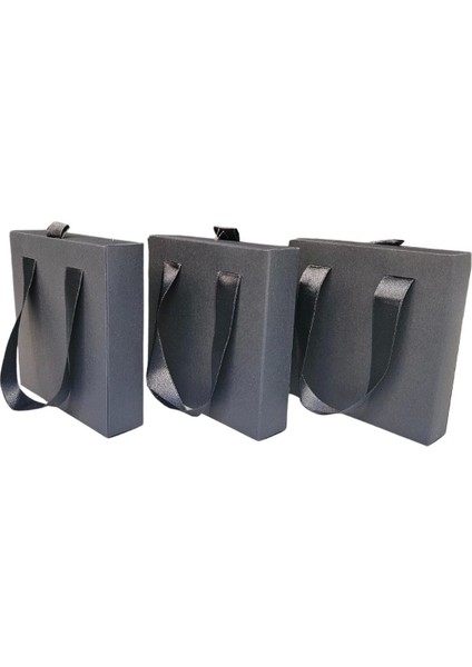 Siyah 6 Adet Çekmeceli ve Çantalı Karton Kolye&mini Set Kutusu (12X12 cm ) modelleri