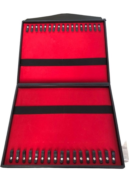 34' Lü Tesbih (Ahşap Kasa) Siyah Deri Kuluplu / Askı Kayışlı (Anahtarlı) 38X46 cm