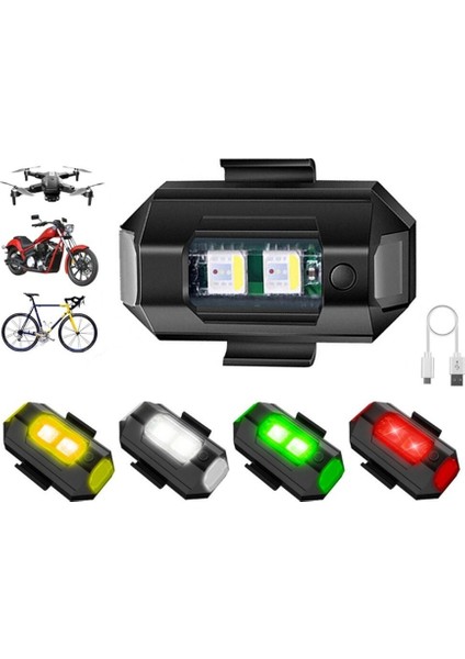 6 Adet Rgb Drone Araba Uçak Kanadı Motosiklet Şarjlı Çakar LED