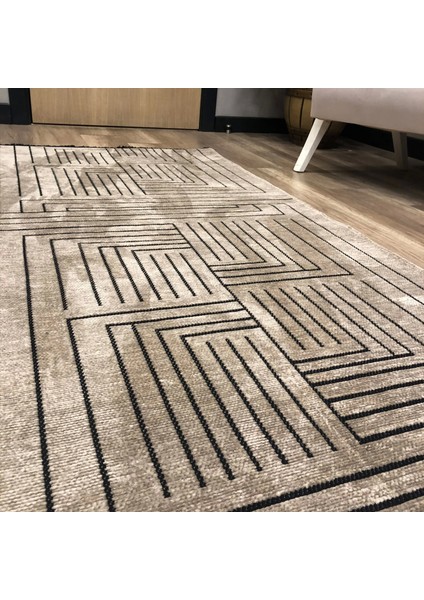 Prestij Eko 355 Bej Dekoratif Yıkanabilir Kilim