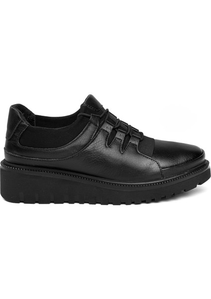 9919 Kadın Deri Comfort Casual Ayakkabı Siyah