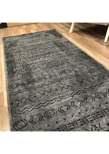 Prestij Eko 343 Antrasit Dekoratif Yıkanabilir Kilim