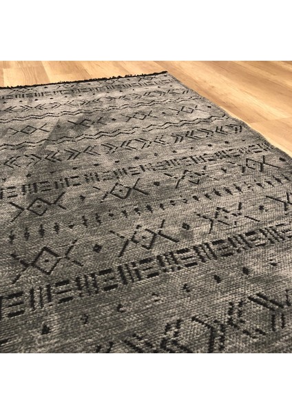 Prestij Eko 343 Antrasit Dekoratif Yıkanabilir Kilim