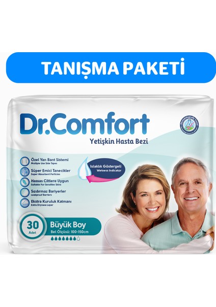 Dr.comfort Dr Comfort Yetişkin Bel Bantlı Hasta Bezi L Boy 30LU