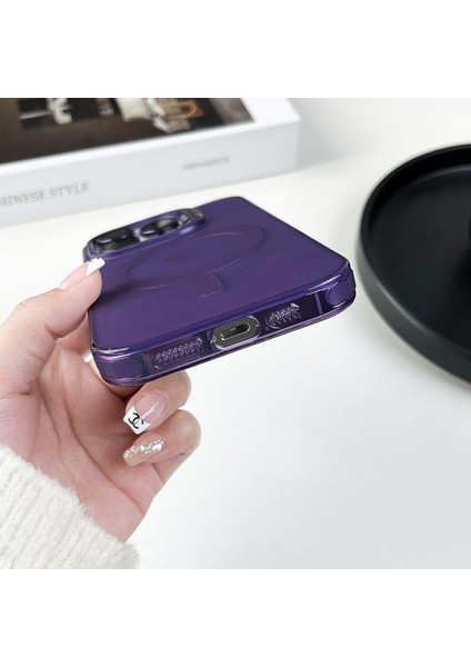iPhone 11 Kılıf + Lens Koruyucu Set Arkası Hologramlı Mat Kamera Standlı Kapak indirimleri