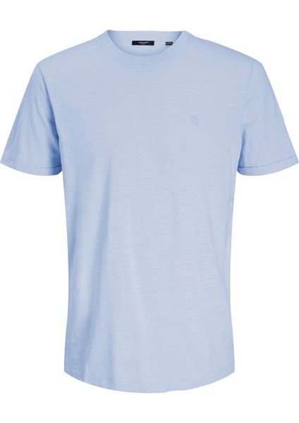 Jack&jones Blatropic Solid Erkek Mavi Yuvarlak Yaka Tişört