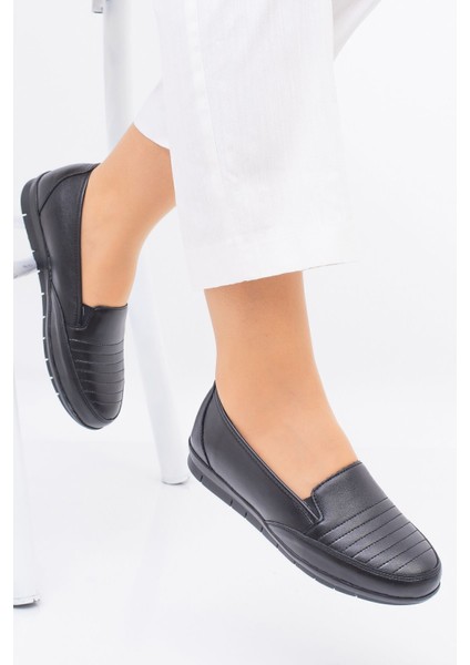 Kadın Tam Ortopedik Siyah İçi Hakiki Deri Anne Ayakkabısı Kadın Ayakkabı fırsatları