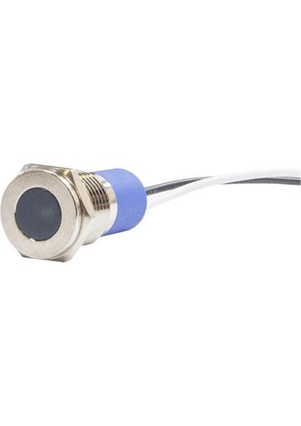 12MM Metal Kablolu Sinyal Lambası Mavi IP67 10V-30V