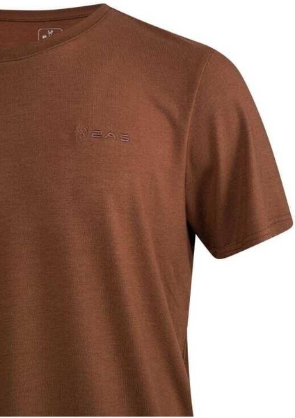 Viloft Sıfır Yaka Kakao Erkek T-Shirt