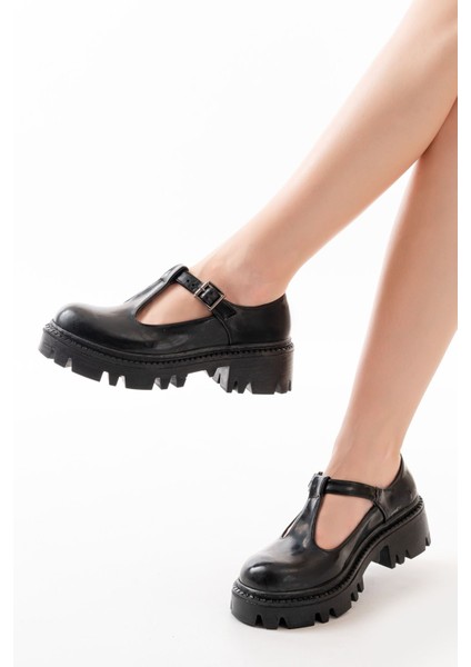 868-757 Siyah Rugan Günlük Yüksek Tabanlı Loafer Ayakkabı fiyatları