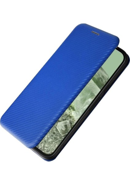 Kart Sahibi ile Google Piksel 8A Manyetik Karbon Fiber Için Flip Case (Yurt Dışından)