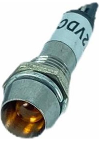 Sinyal Lambası Ledli Metal 8mm 12V Sarı