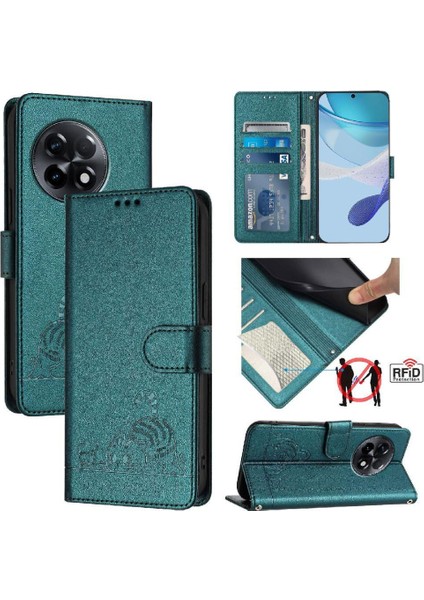 Oneplus 11R 5g Için Kılıf Cüzdan Kapak Çevirin Kart Yuvası Tutucu Kickstand Kedi (Yurt Dışından)