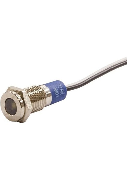 8.0mm Metal Kablolu Sinyal Lambası Beyaz IP67 10V-30V