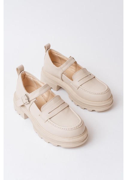 745-771 Bej Süet Kadın Günlük Yüksek Tabanlı Loafer Ayakkabı modelleri