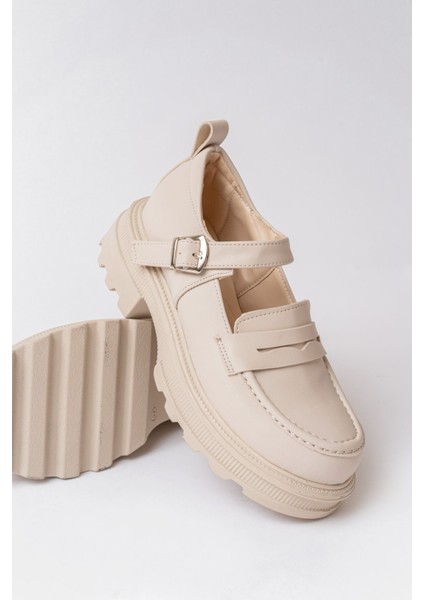 745-771 Bej Süet Kadın Günlük Yüksek Tabanlı Loafer Ayakkabı fırsatları