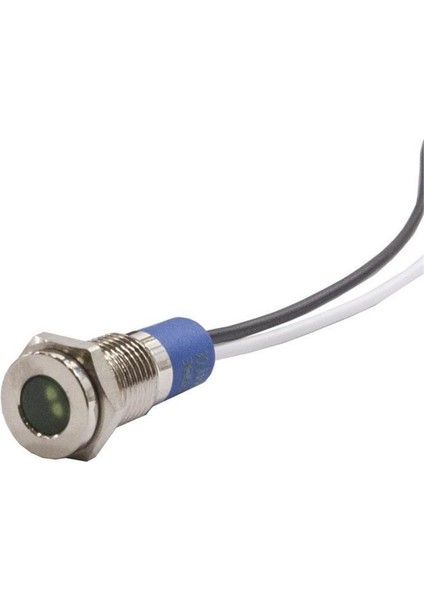 8.0mm Metal Kablolu Sinyal Lambası Yeşil IP67 10V-30V