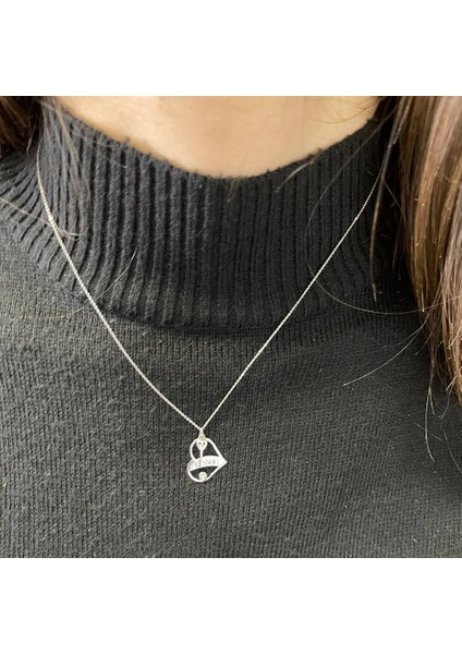 Pırlanta Kalp Love Kolye