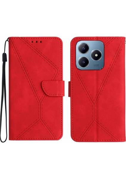 Realme C61 Yüksek Kalite Tpu Yumuşak Pu Deri Deri Cüzdan (Yurt Dışından)