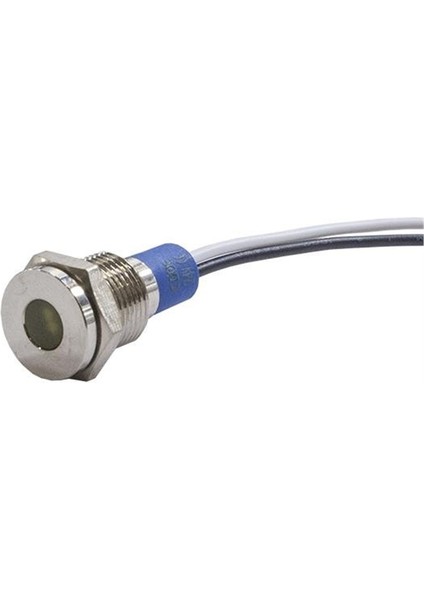 10MM Metal Kablolu Sinyal Lambası Sarı IP67 10V-30V