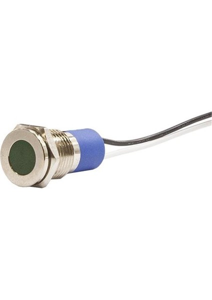 12MM Metal Kablolu Sinyal Lambası Yeşil IP67 10V-30V