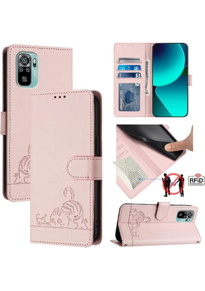 Xiaomi Redmi Için Not 10T 5g Kart Yuvası Tutucu Kickstand Kedi Rfıd Flip (Yurt Dışından)