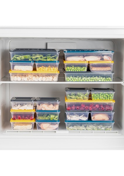 8'li Saklama Kabı, Mikrodalga Uyumlu Erzak Saklama Kabı Sarı 4X2400 Ml- 4X1170 ml fırsatları