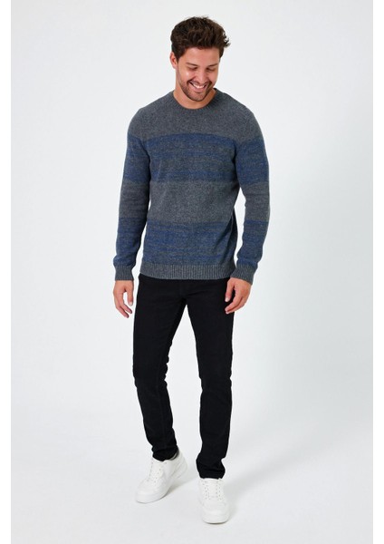Alexandergardı Bisiklet Yaka Renk Bloklu Regular Fit Kazak (E24-EZE-02)