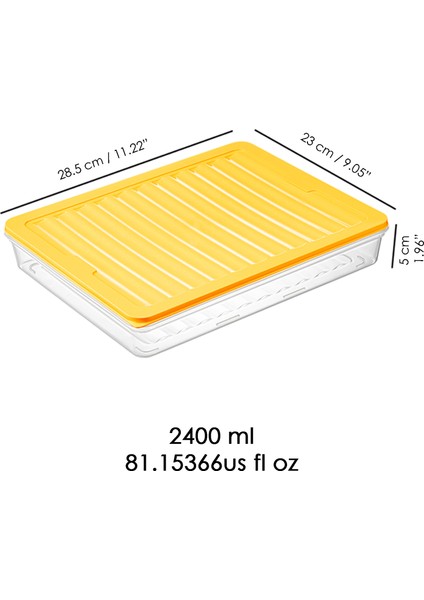 8'li Saklama Kabı , Mikrodalga Uyumlu Erzak Saklama Kabı Sarı 8 x 2400 ml