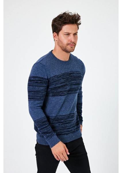 Alexandergardı Bisiklet Yaka Renk Bloklu Regular Fit Kazak (E24-EZE-02) modelleri