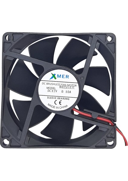 80X80X25MM 12V 0.10A 2p Xmer Fan