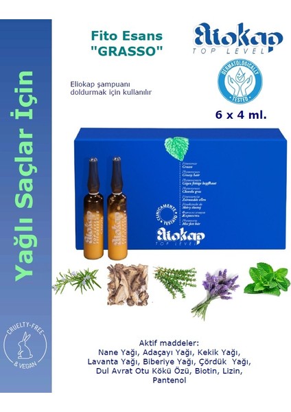 Grasso - Yaglı Saçlar Için Saç Bakım Seti: Şampuan 250 ml. + Saç Serumu 6 Amp. x 4 Ml.