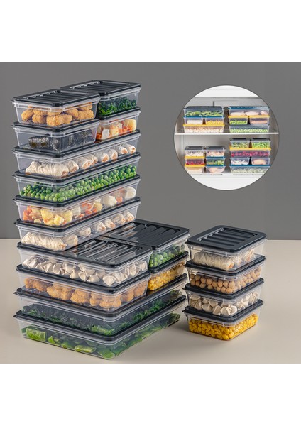 18 Parça Saklama Kabı , Mikrodalga Uyumlu Saklama Kabı 2X2400ML 4X1200ML 4X1170ML 8X600ML Antrasit