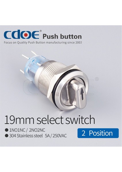 19MM Metal Mandal Buton Off-On IP40 Kırmızı 10V-30V