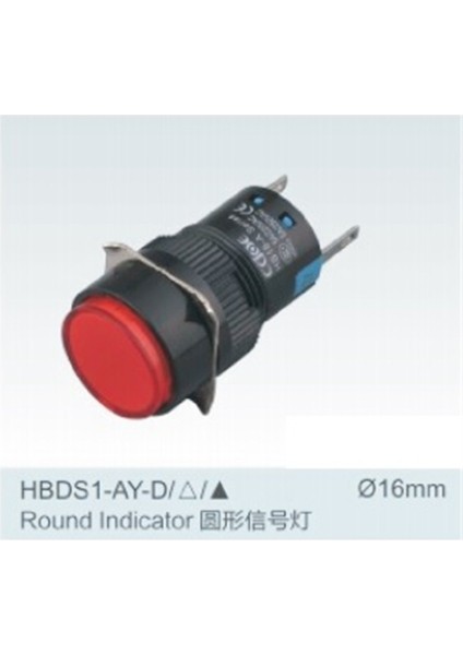 16MM Sinyal Lambası Ledli 10V-30V 2p Kırmızı