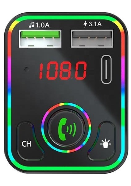 C618 Rgb Işıklı Pd 18 + Qc 3.1A Şarj Oynar Başlıklı Bluetooth 5.1V Fm Transmitter