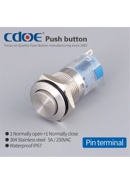19MM Metal Kalıcı Çıkık Paslanmaz/çelik (On-Off) IP67