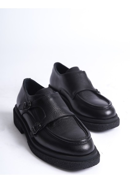 Mubiano Hakiki Deri Collection Kadın Toka Detaylı Floter Loafer Siyah - MCRGN7000 - S fırsatları