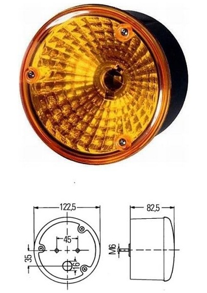 12V-24V Sinyal Lambası Turuncu (122.5 Mm)